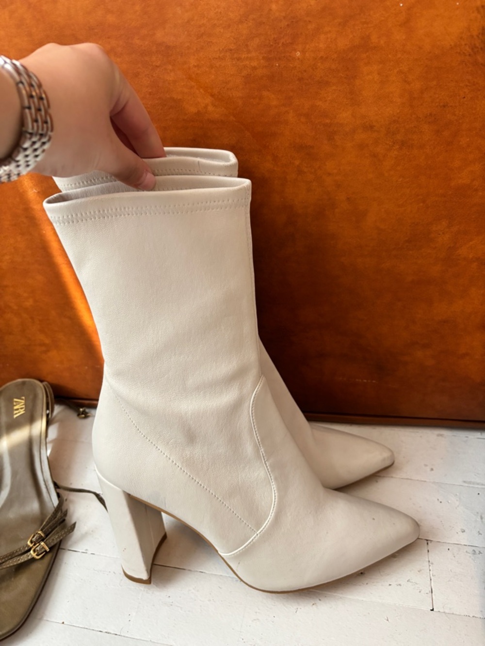 Stuart Weitzman Curveblock 100 Stretch Lambskin Booties